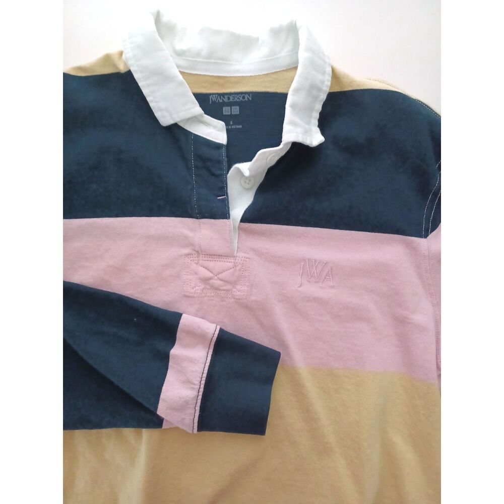 JW Anderson x Uniqlo Boxy Long Sleeve Rugby Polo Shirt Small Oversized Preppy